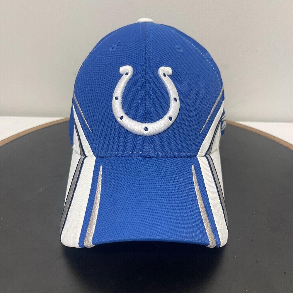 VTG Indianapolis Colts Hat Cap Fitted OSFA Stretch Reebok On Field Horseshoe Y2K